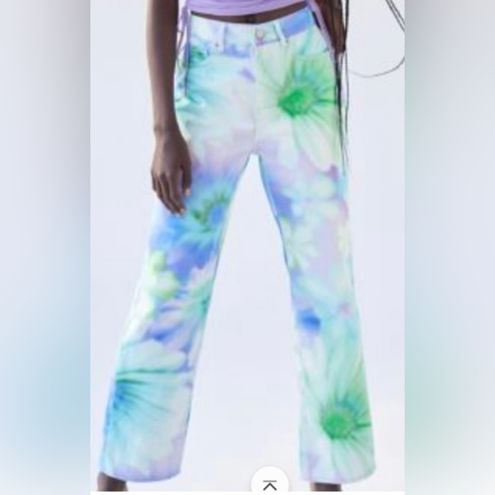 BDG Urban Outfitters Floral High Waisted Cowboy Jeans